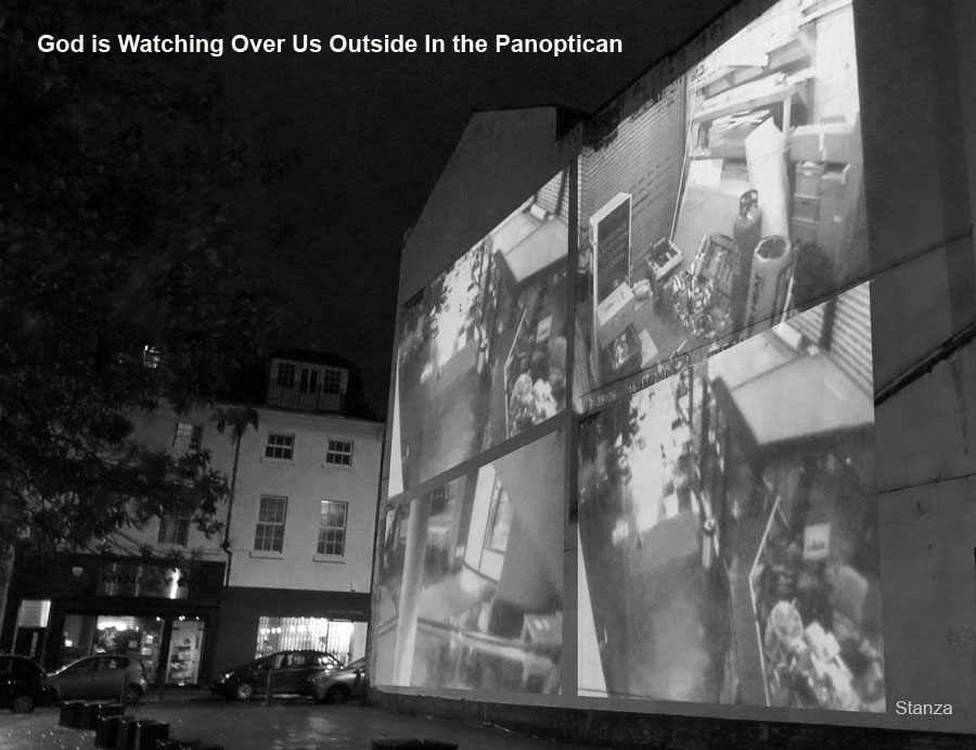 stanza, an artwork about the surveillance of public domain space , Surveilance artwork, surveillance performance, FACT, control space, public ,domain 
