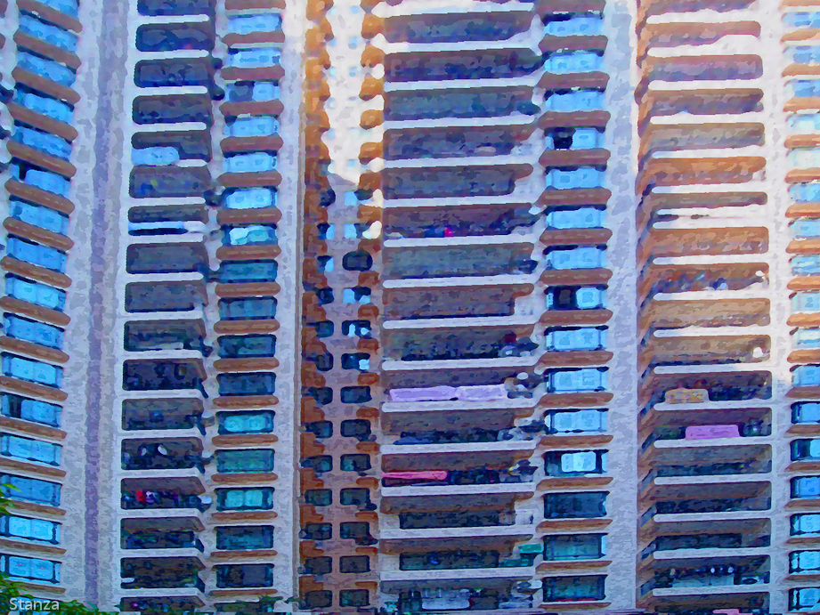 Title . City Of Lost Souls. Size 120cm by 90cm canvas artwork signed by Stanza. 2005 