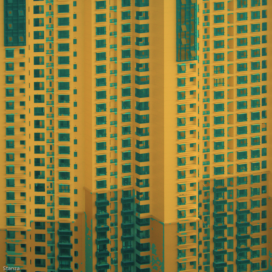 Title . Reach For The Skies. 120cm by 90cm canvas artwork signed by Stanza. 2006