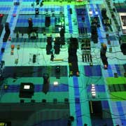 stanza. The artwork gathers data from the city which is then made virtual and represented as an electronic city.