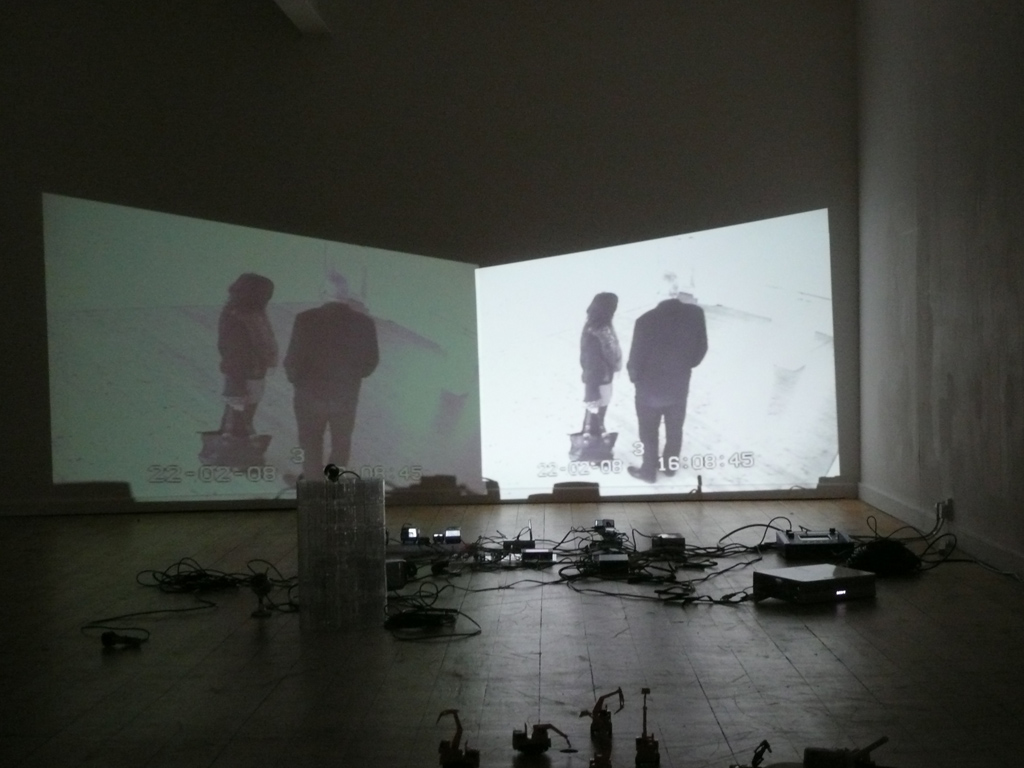 This artwork by Stanza uses the live CCTV system inside an art gallery to make art installation
