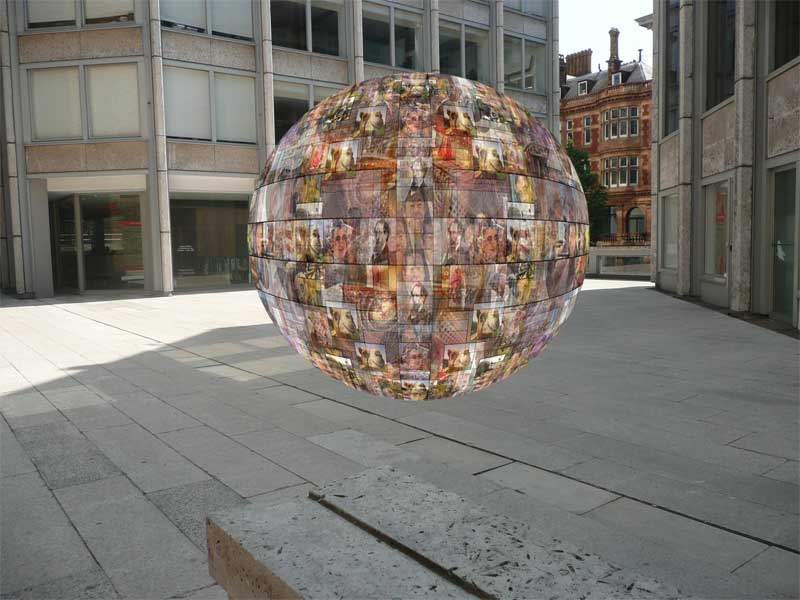 Stanza artowrk news of the world. 3d display globeby stanza