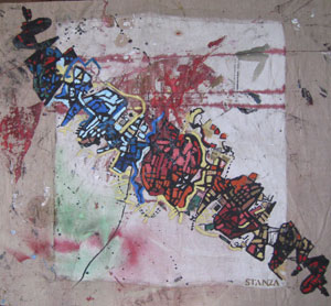 Stanza Painting of a map. Oil on Canvas.