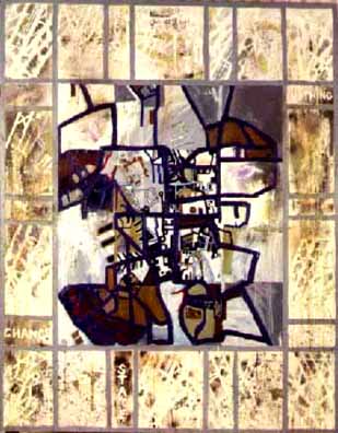 Stanza Painting of a map. Oil on Canvas.
