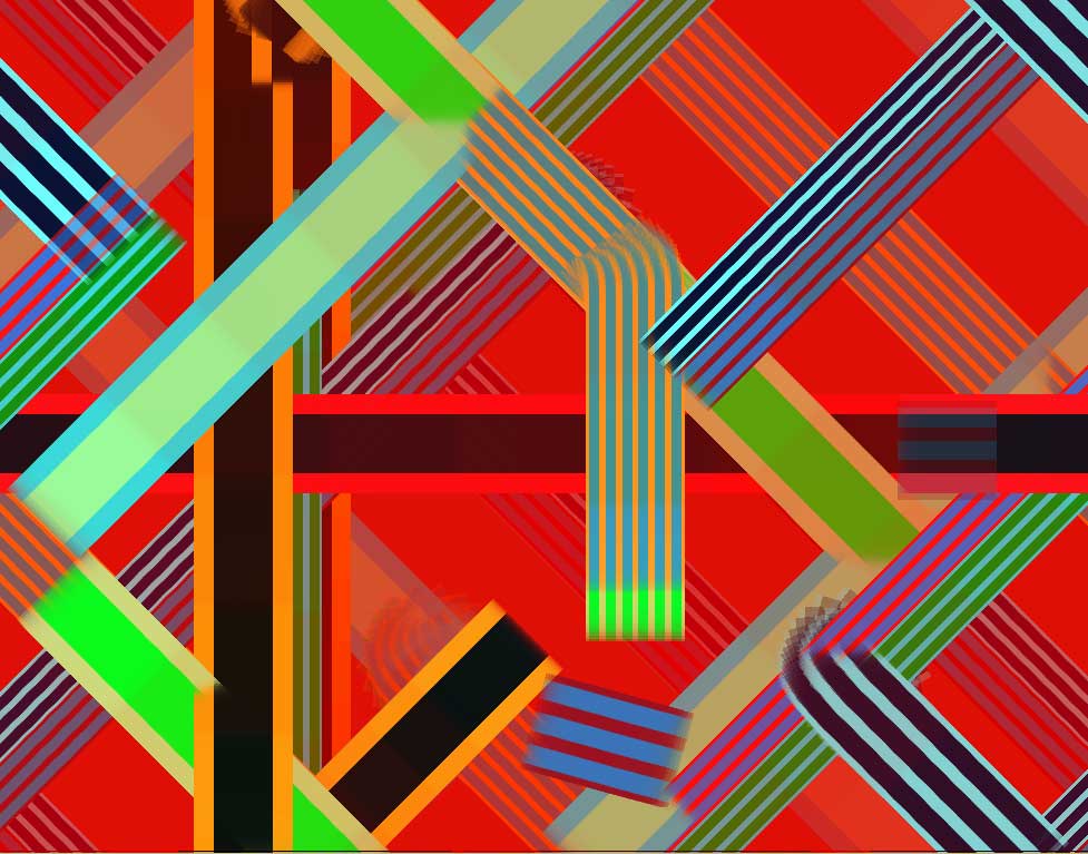 Digital generative artwork by Stanza. Small scale events and objects have affect within systems. These code structures make paintings. This custom made software makes millions of the spider maps. 