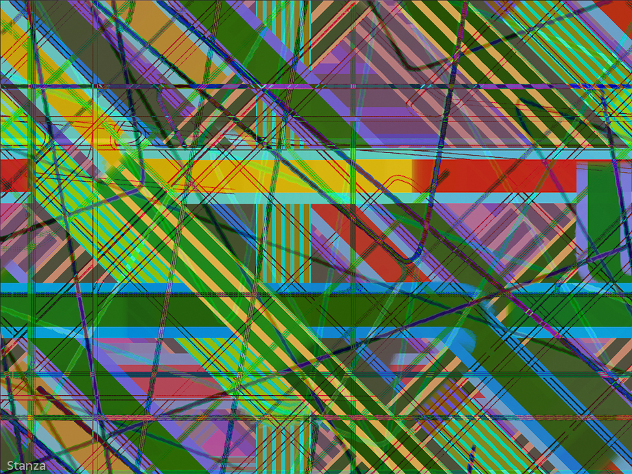 Artwork: Digital paintings made with custom made software Made and signed by Stanza size 120 by 90 cm