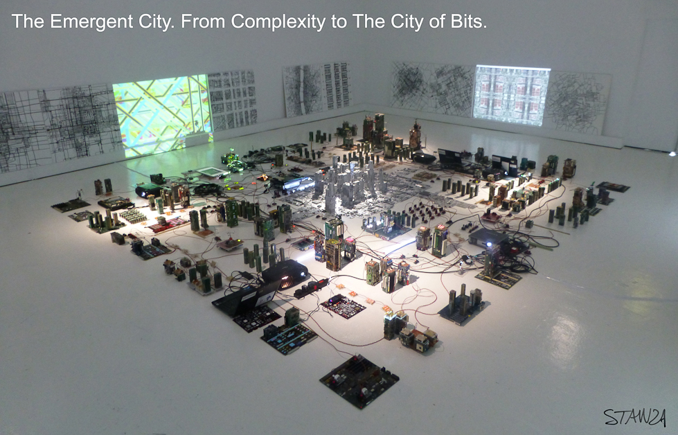 The Emergent City. Data visialisation, soensors, art instaltion, city, IOT, urban networks,  art installation, Stanza