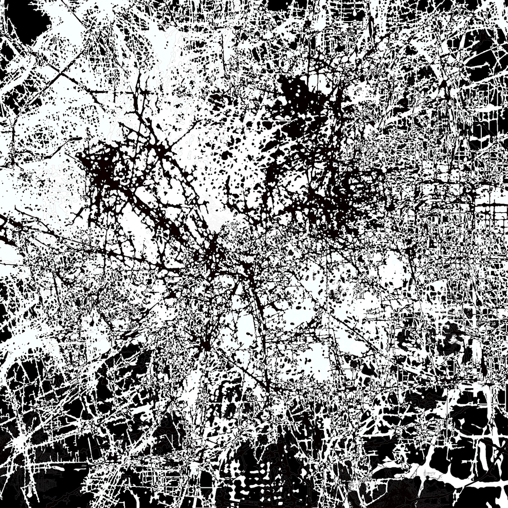 Stanza, data maps , contemporay art, painting with data, new paintings, Data and the city, data paintings, data visualisation, the information city, maps, mapping, big data artworks, infomatics, art map. Goldsmiths College,