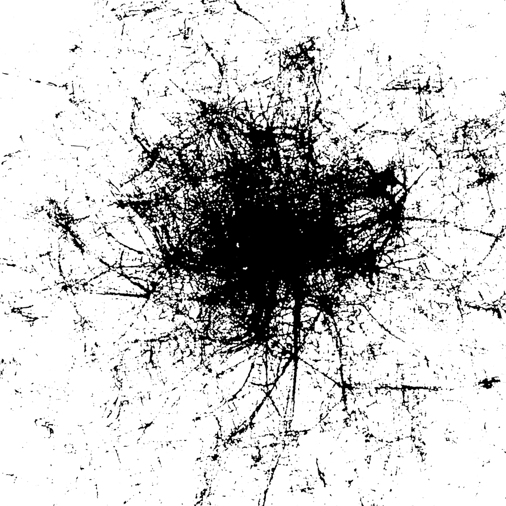 Stanza, data maps , contemporay art, painting with data, new paintings, Data and the city, data paintings, data visualisation, the information city, maps, mapping, big data artworks, infomatics, art map. Goldsmiths College,