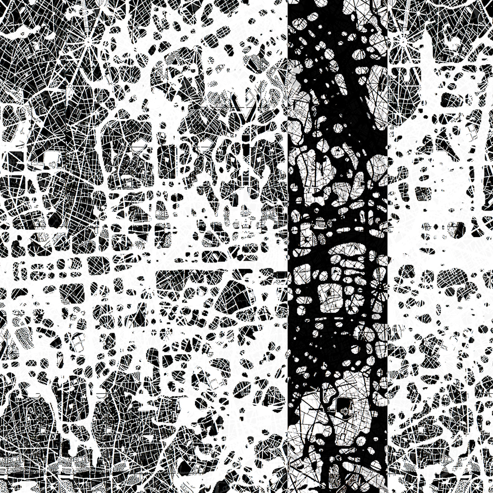 Stanza, data maps , contemporay art, painting with data, new paintings, Data and the city, data paintings, data visualisation, the information city, maps, mapping, big data artworks, infomatics, art map. Goldsmiths College,