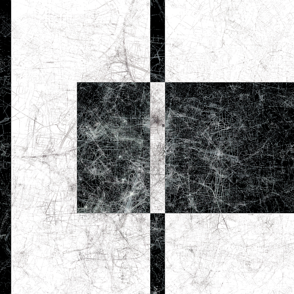 Stanza, data maps , painting with data, new paintings, Data and the city, data paintings, data visualisation, the information city, maps, mapping, big data artworks, infomatics, art map.