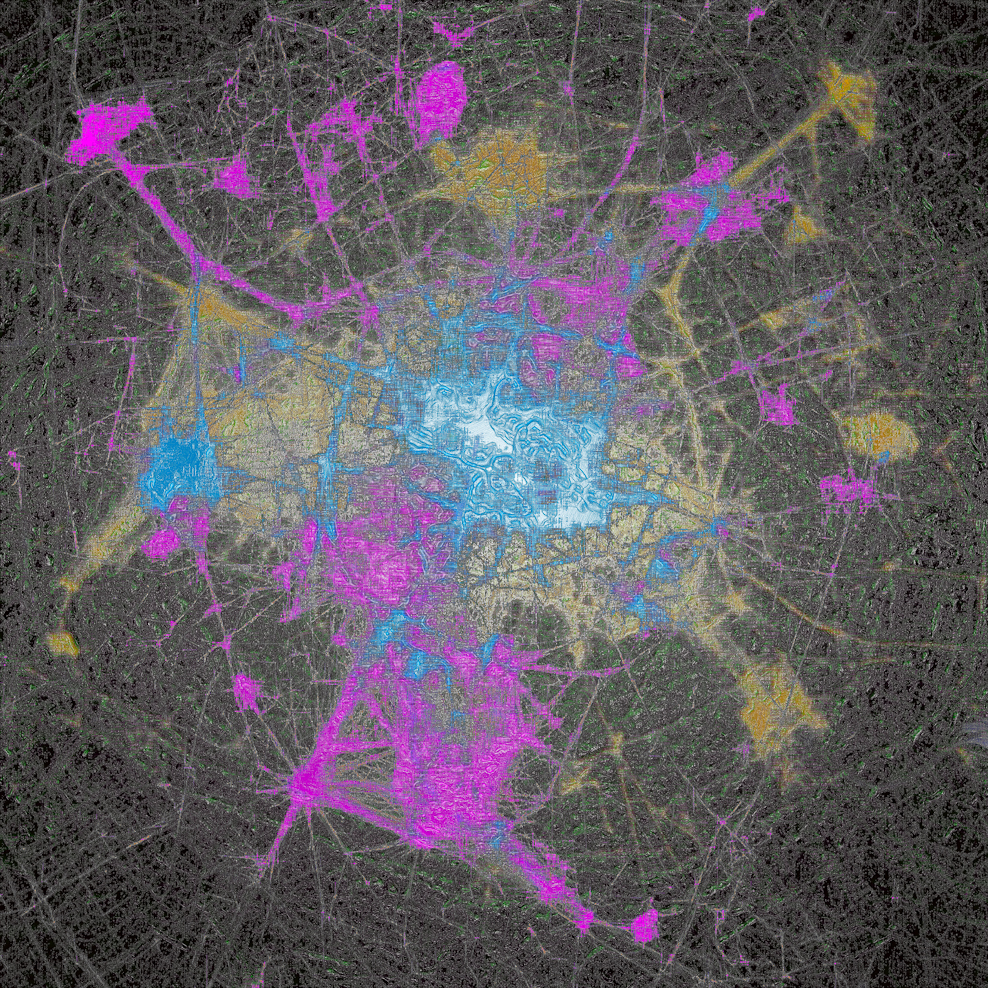 Stanza , data Maps,software, art, maps of behaviours, Stanza, artist , maps , data, painting, Art, city, maps, urbaN, coded city, canvas maps , constucted cities, smart city, internet of things, metropolis. The concepts of the city of noise, the control city of data, the living breathing city space