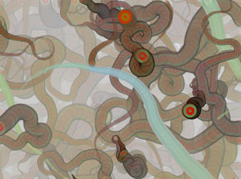 The Mirella Variations: 2000 - 4. New work by Stanza. a series of generative paintings,.artwork by 